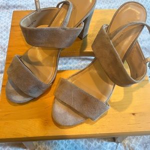 Taupe Suede open toe sandal